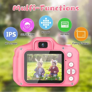 Mini-câmera digital de 2 polegadas com tela HD recarregável para crianças Brinquedos fotográficos fofos com câmera de brinquedo para o exterior para presentes infantis
