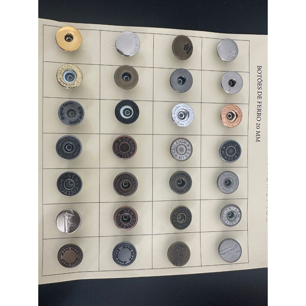 100 Unidades Botao 20mm Vaz Metal Calca Jeans Flex