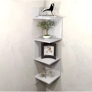 Nicho De Canto Prateleira Vertical Tipo Estante Livros Parede Sala Quarto Mdf Branco