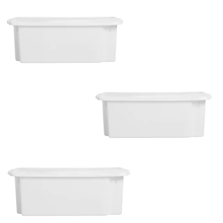 Kit 3 Bandeja com Tampa 15L Multiuso Plástica Empilhável Mercado Açougue