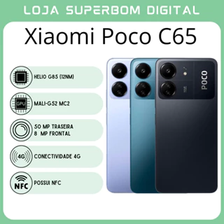 Xiaomi Poco C65 (Versão Global) | Câmera de 50MP, Processador Helio G85 (12nm), GPU Mali-G52 MC2 (NOVO/LACRADO)