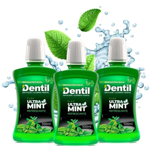 Kit 3 Enxaguante Bucal Dentil 500 ML - Refrescor Duradouro