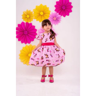 Vestido Infantil Marsha Menina Bebe Lili + Laço