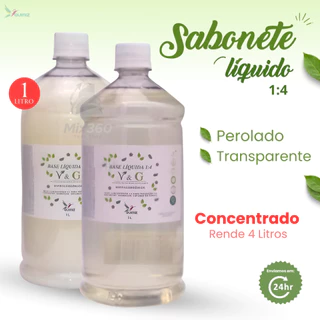 Base Sabonete liquido Concentrado Hipoalergênica Neutra Transparente ou Perolada - 1 L
