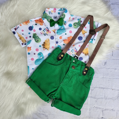 Roupa Dino Baby Menino Completo Conjunto Dinossauro Aniversário