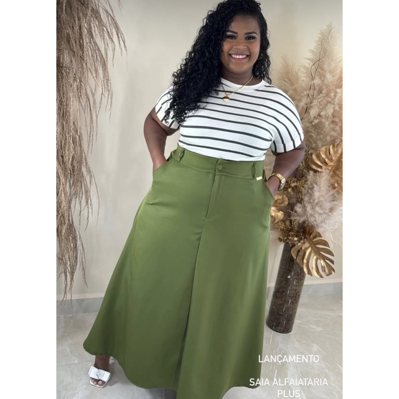 Moda Evangelica Saia Longa Plus Size Saia Longa Plus Size