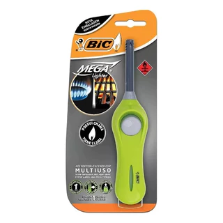 Acendedor Bic Fogão Mega Lighter Recarregavel Vela Facil de Usar