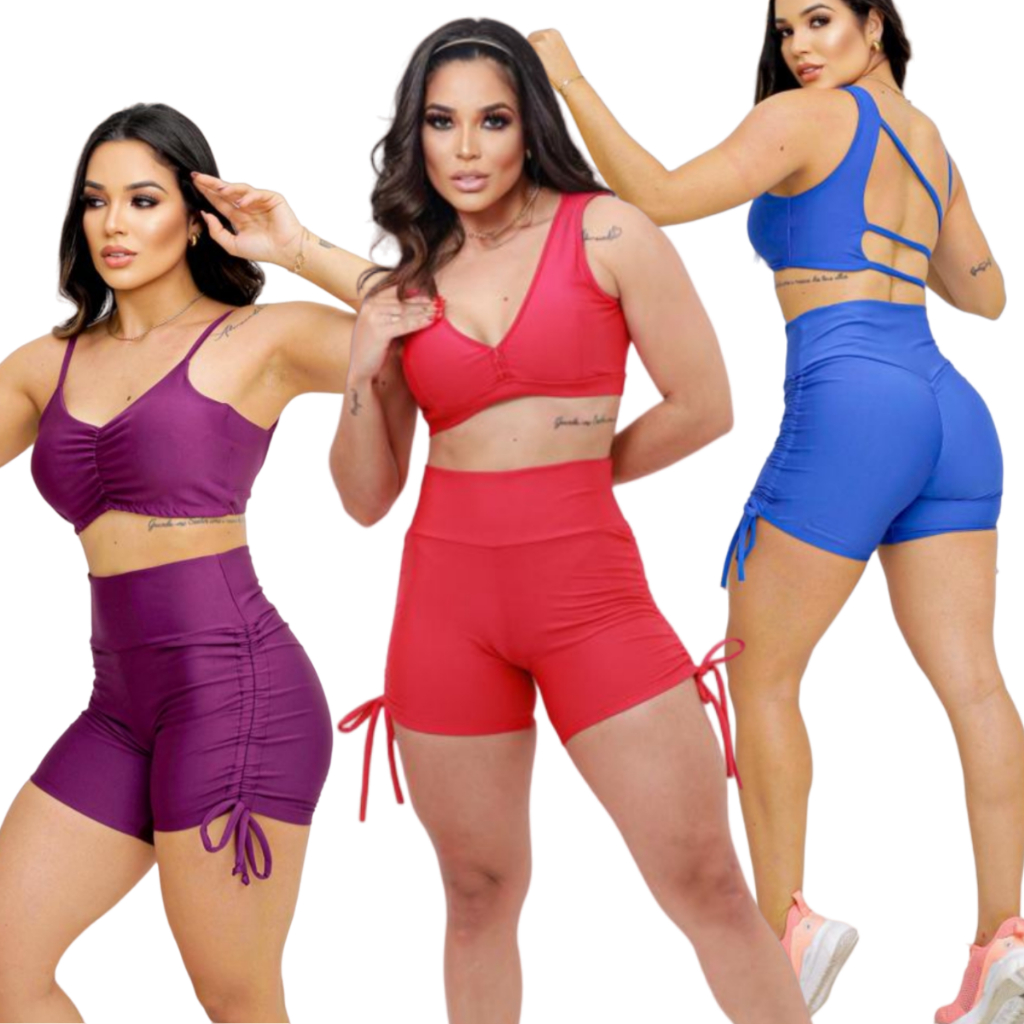 Short Levanta Bumbum Com Regulagem Lateral Bermuda Fitness