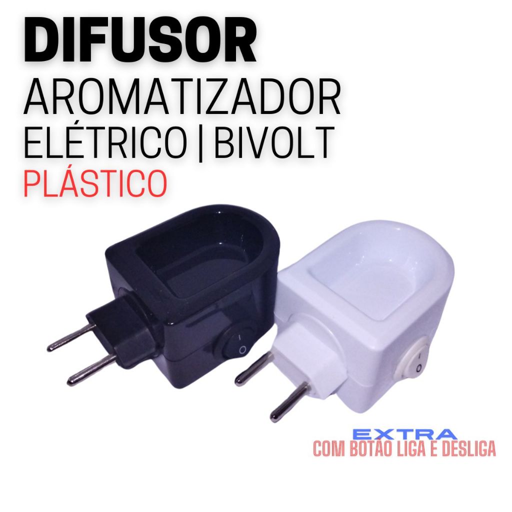 1 Difusor Aromatizador Elétrico 15ml de Ambientes Plástico Bivolt 20m2 por 4hs | Óleos Essencias