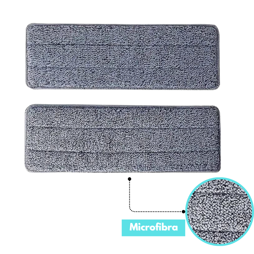 Mop Refil Microfibra Kit Lavável Linha Clean