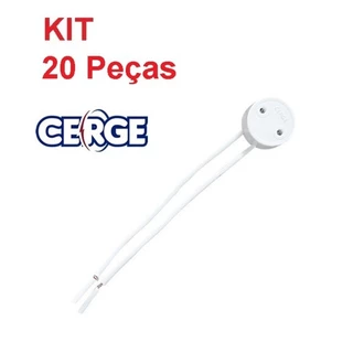 20 Peças Soquete G13 Redondo Tomadinha com Rabicho Tipo Bipino para Lâmpada T8 T10 Cerge