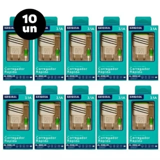 kit 10 Carregador v8 Micro usb 2 Entradas Smart Original Atacado samsung motorola lg sansung