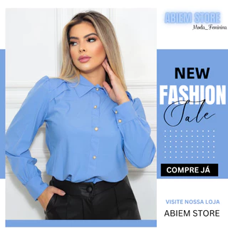 Camisa Feminina Manga Longa Blusa Elegante Social Moda Evangelica Creppe