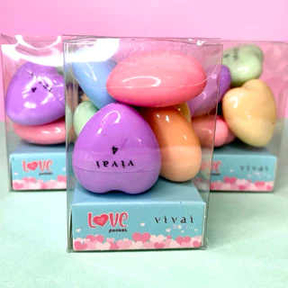 Love Pocket Teen Vivai, kit de batons, maquiagem, cores vibrantes, fórmula suave, hidratante