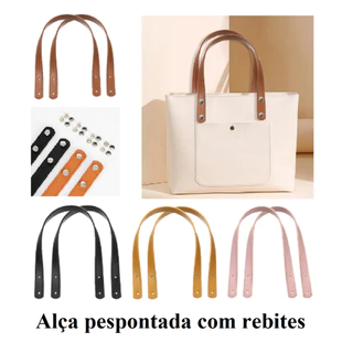 Kit 3 Pares De Alças De Ombro Pespontadas Com Rebites