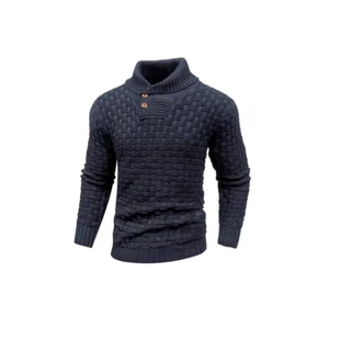 Blusa Suéter Masculino Em Tricot Gola Alta. 4002