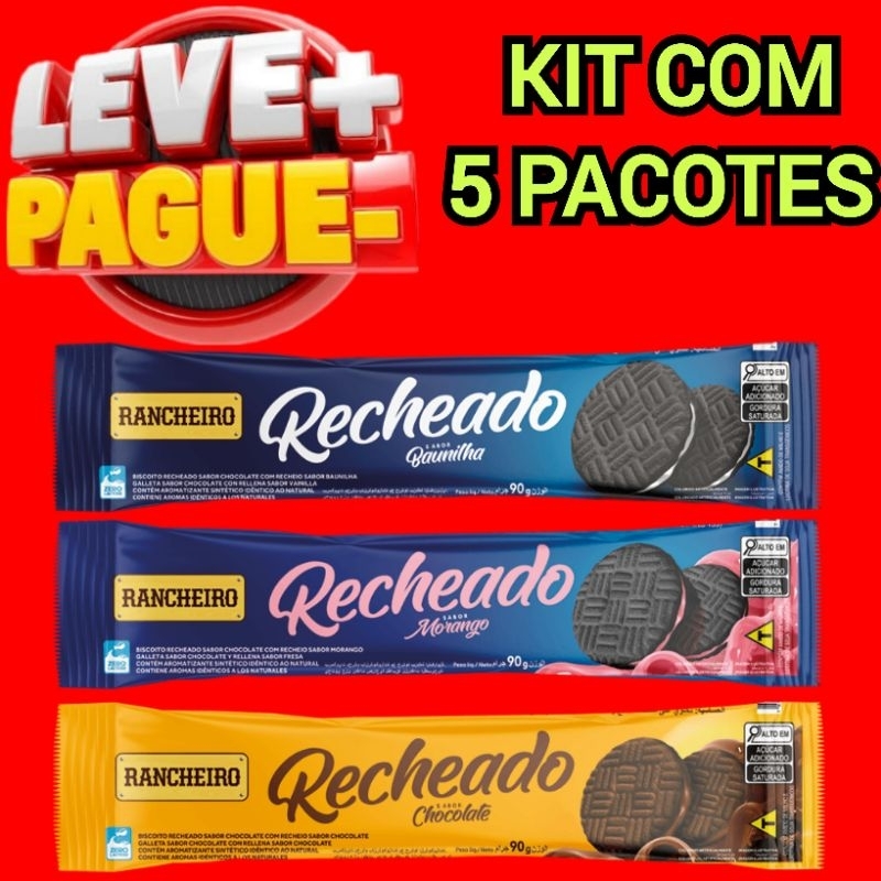 RANCHEIRO BISCOITO VEGANO ROSQUINHAS RECHEADAS 90g | Shopee Brasil