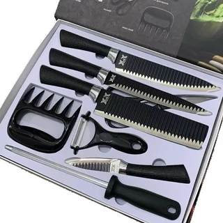 Kit 8 de Facas Churrasco Profissional Antiaderente 8 Peças Afiado, sofisticado, moderno