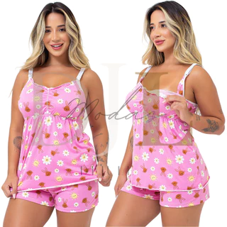 Baby Doll Amamentação Gestante Confortável Click Abertura Seguro