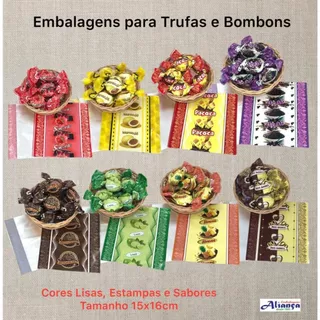 100 Embalagem para trufas e bombons 15x16cm