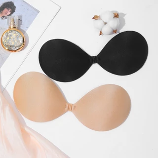 1 Par de soutien feminino Bra Invisible Push-Up Bra Reutilizável sem alças sem costura Adesivo para o peito sem costura