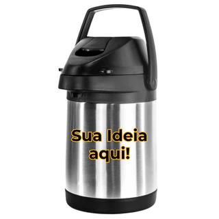 Garrafa Térmica Inox 2,5 Litros Personalizada Bebida Café Quente Chimarrão Geladas Fria Tereré Água