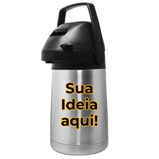 Garrafa Térmica Inox 1,3 Litros Personalizada Bebidas Café Quente Chimarrão Gelada Fria Tereré Água