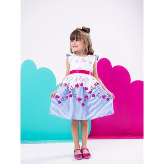 Vestido Infantil Feminino Floral Festa Casual Dia a Dia