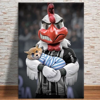 Quadro Atlético Mineiro Galo com Raposa Chorando Quarto Sala MDF 20x30 60x40