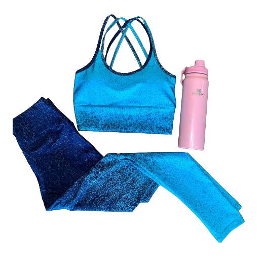 conjunto academia feminino degrade legging cintura alta e bojo