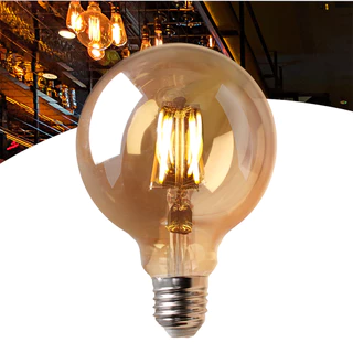 Lâmpada Filamento Retrô Led Globo G95 4w Bivolt Luz Branco Quente