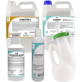 Kit Basico Spartan Para Limpeza De Estofados Alvfresh 5L + Xtraction 5L +Solvfresh + Pulverizador Guarany