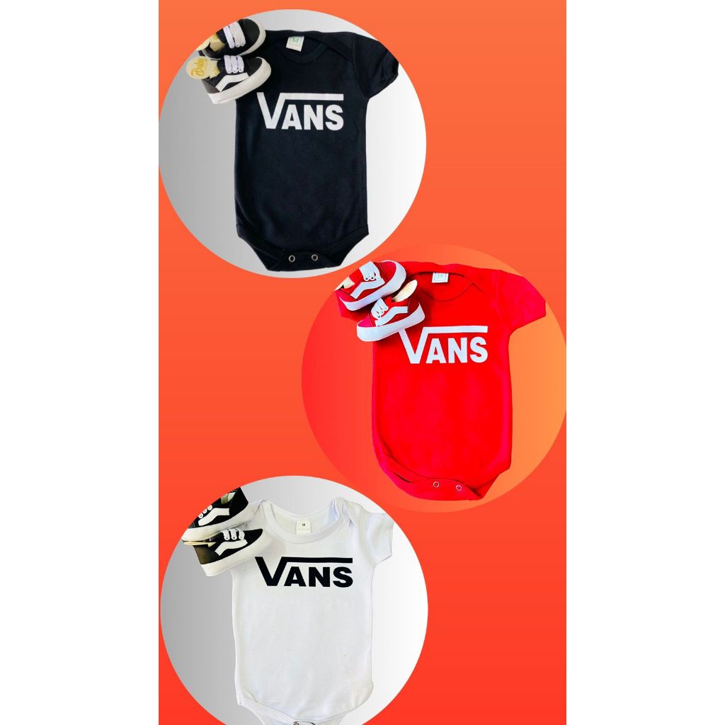 Kit body + Sapatinho para bebê Vans body de marca body de skatista tênis para bebê