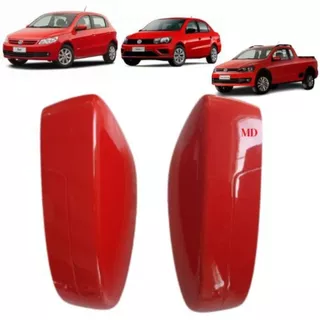 Capa Retrovisor Gol Voyage Saveiro G5 Vermelho Flash Sem Furo