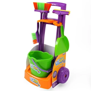 Kit Limpeza Infantil Brinquedo Mobi Car com Acessórios Vassoura Rodo Pá - Usual Brinquedos 337