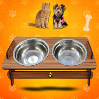 Comedouro Pet Suspenso Com TAMPAS Para Gato e Cachorro + Tigelas