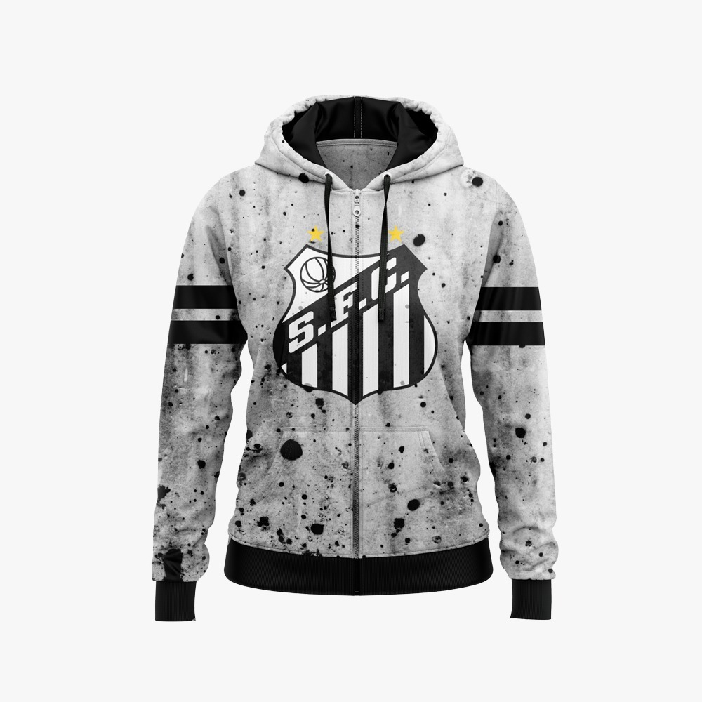 Blusa de frio agasalho casaco time San.tos personalizada com capuz top ...
