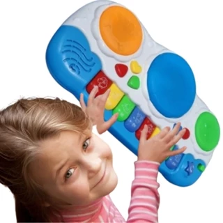 Brinquedo TAMBOR Teclado MUSICAL LUZ SOM ANIMAIS Minha Bandinha PIANO PARA CRIANÇAS MUSICA BATERIA
