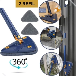 Esfregão Grande Triangulo Mop 2 REFIL De Limpeza Ajustável Giratória 360° Limpez...