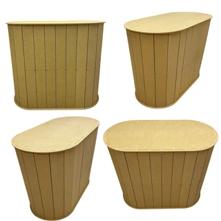 Mesa Mesinha Ripada Oval Decoração Festa Enfeite Mdf
