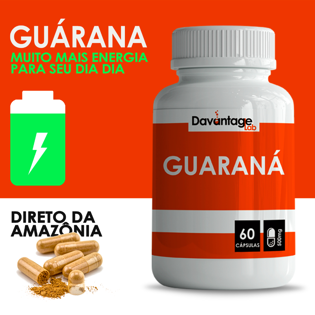 Guaraná em Cápsulas - Cafeína Energia Suplemento Natural Vitamina Pura ...