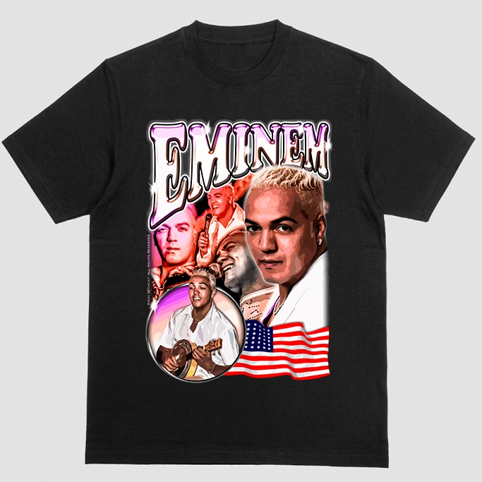 Camiseta Unissex Eminem Meme Vintage Algodão Alta Qualidade Malha Algodão