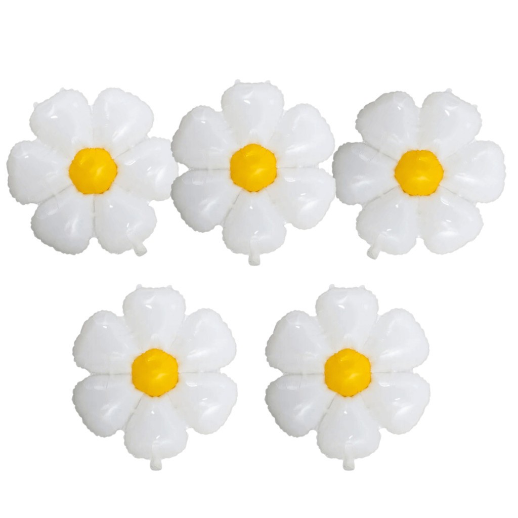 Kit 50 Balão Flor Margarida Branca 45cm Decoração Festa Jardim