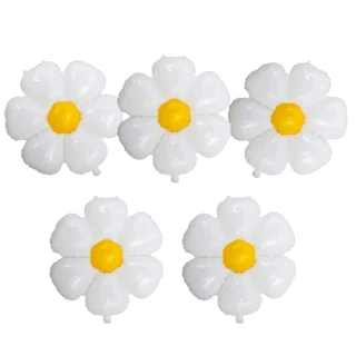 Kit 50 Balão Flor Margarida Branca 45cm Decoração Festa Jardim