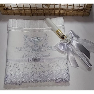 Kit Toalha e vela para Batizado/Toalha de BATIZADO"ENVIO RÁPIDO"