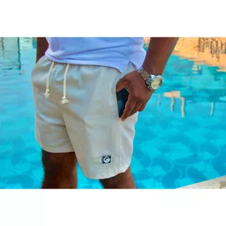 Short Mauricinho Sarja Linho Bermuda Masculina Treino Academia Top