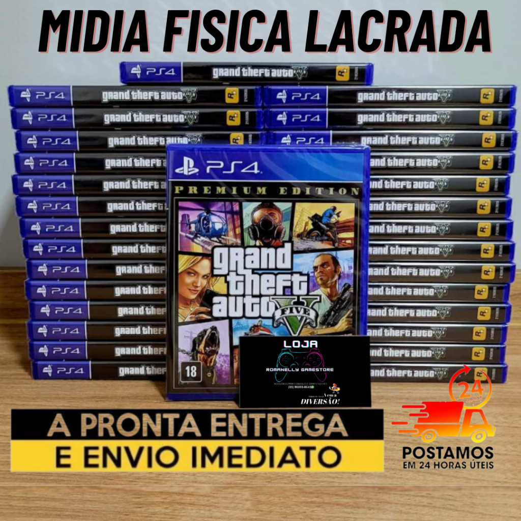 GTA V Premium Edition PS4 Midia Fisica Nova Lacrada