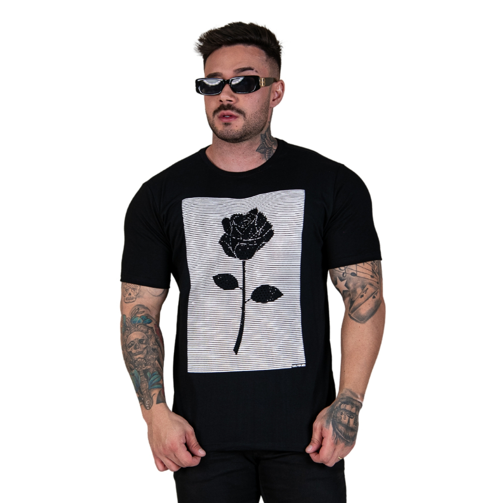 Camseta Masculina Strass Brilhosa Qualidade Premium Moda Jovem Estilo