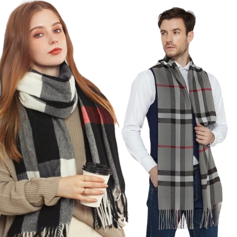 Cachecol Feminino Quadriculado Xadrez, Pashimina, Echarpe, Lenço Para Inverno