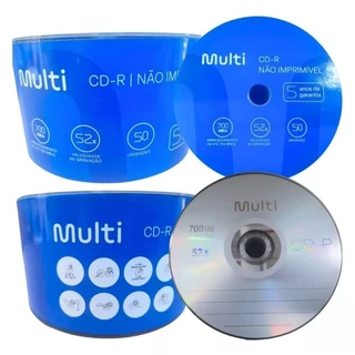 50 CD-R MULTILASER LOGO 700 MB 80 MINUTOS 52X ORIGINAL